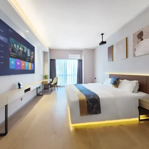 豪华投影双人卧室（100英寸屏幕，席梦思乳胶床垫）